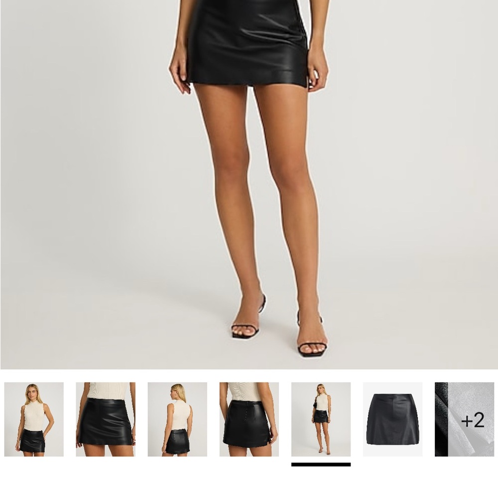 Express Black Faux Leather Mini Skort